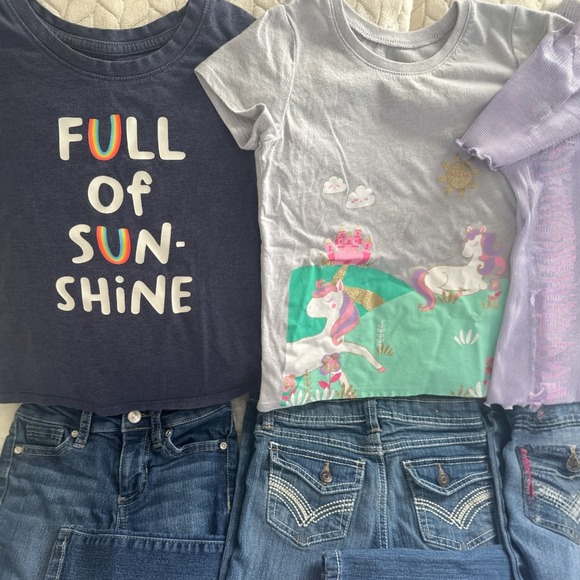 Girls Lot Size 5T Unicorn Jeans Tops Sweatshirt Bundle Cat & Jack Jumping Beans - Picture 5 of 10